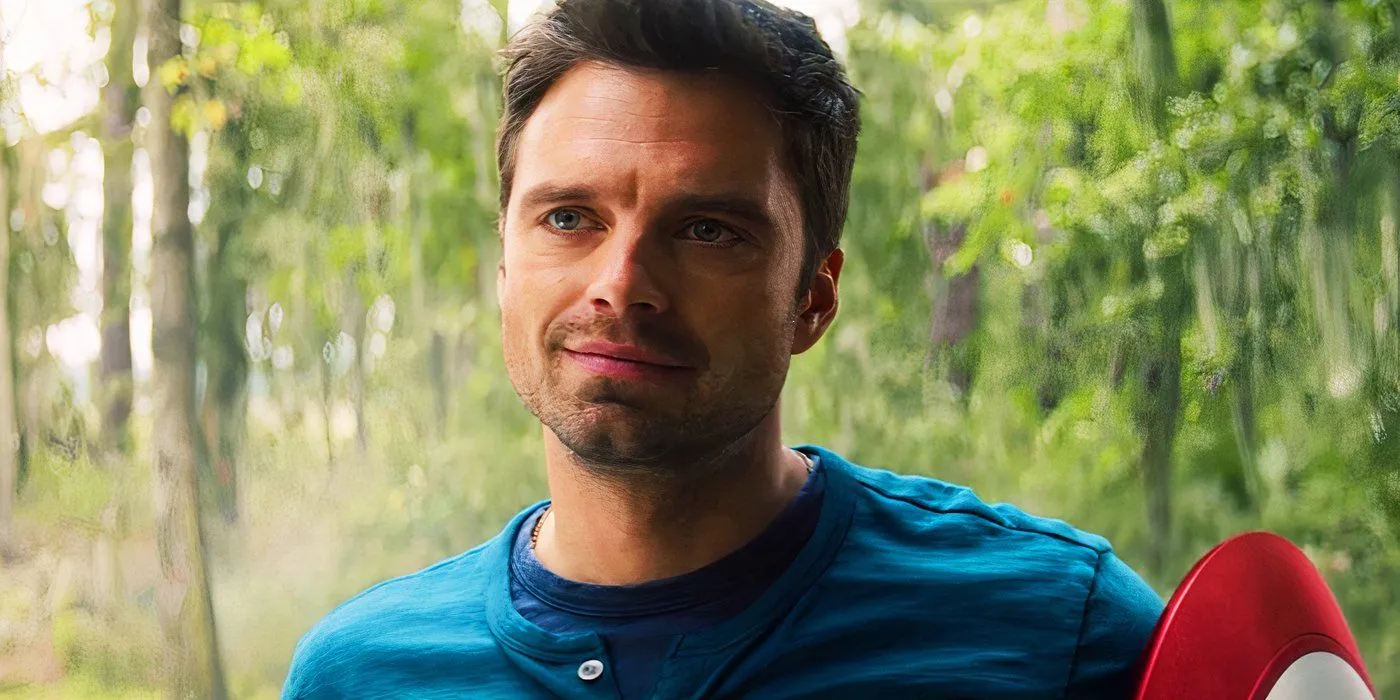 Bucky Barnes holding Captain America's shield