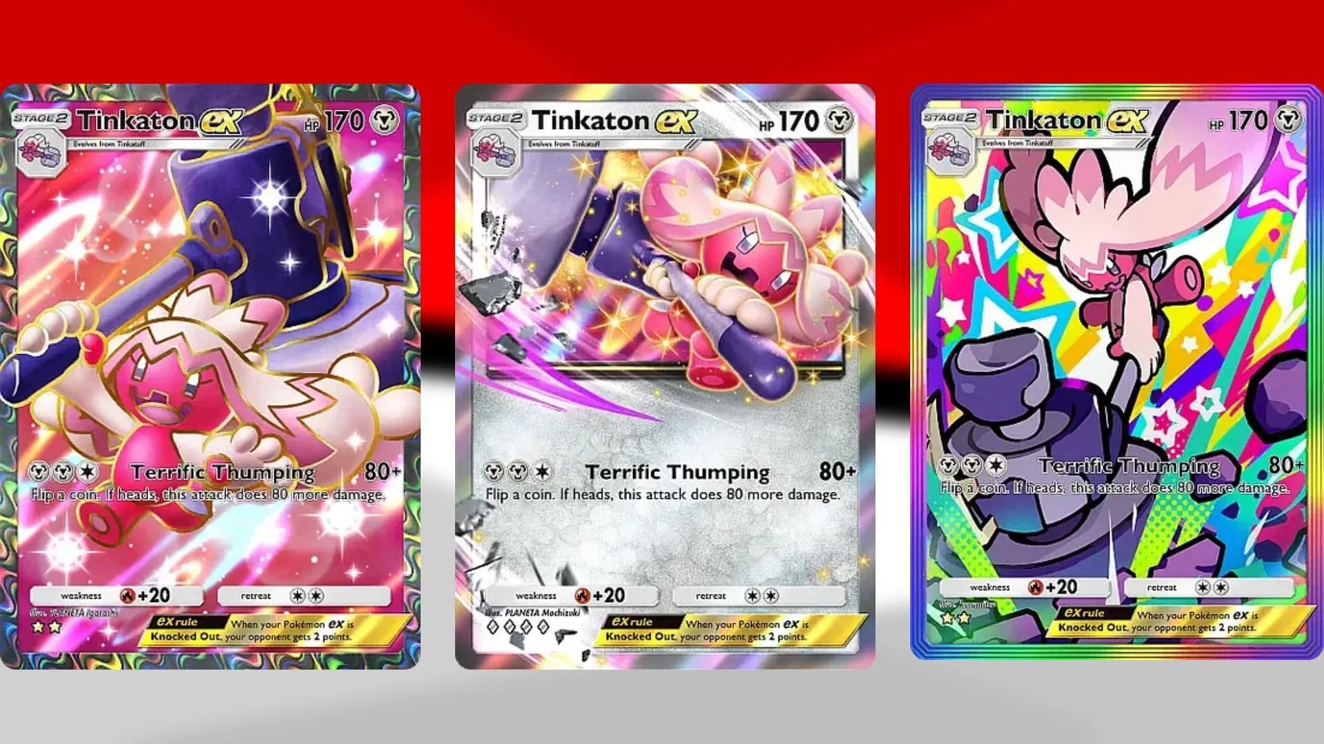 All Tinkaton ex variants in PTCGP (Image via TPC) All Tinkaton ex variants in PTCGP (Image via TPC)
