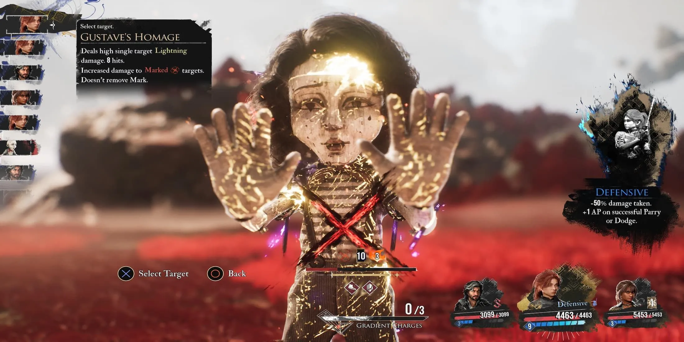 Character about to attack a marked enemy Character about to attack a marked enemy