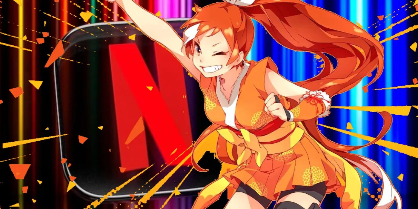 Crunchyroll Hime with the Netflix logo Crunchyroll Hime with the Netflix logo