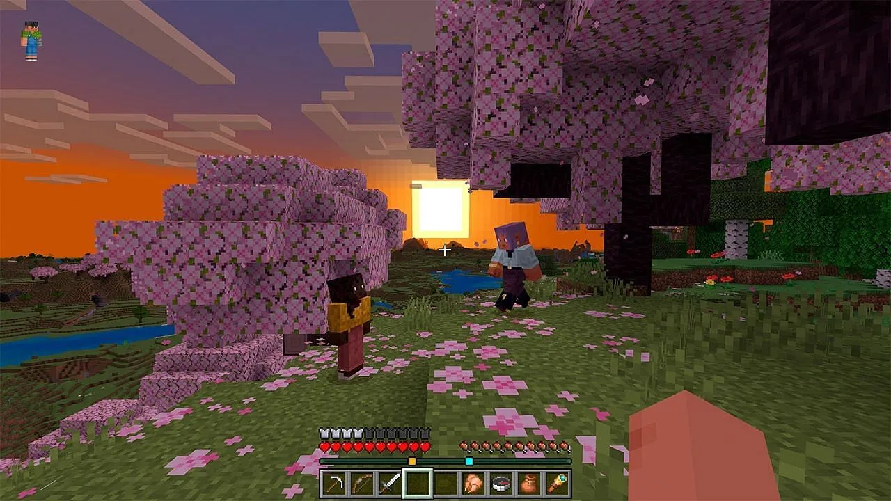 The new player locator bar will aid in finding teammates (Image via Sportskeeda Gaming || Mojang Studios) The new player locator bar will aid in finding teammates (Image via Sportskeeda Gaming || Mojang Studios)