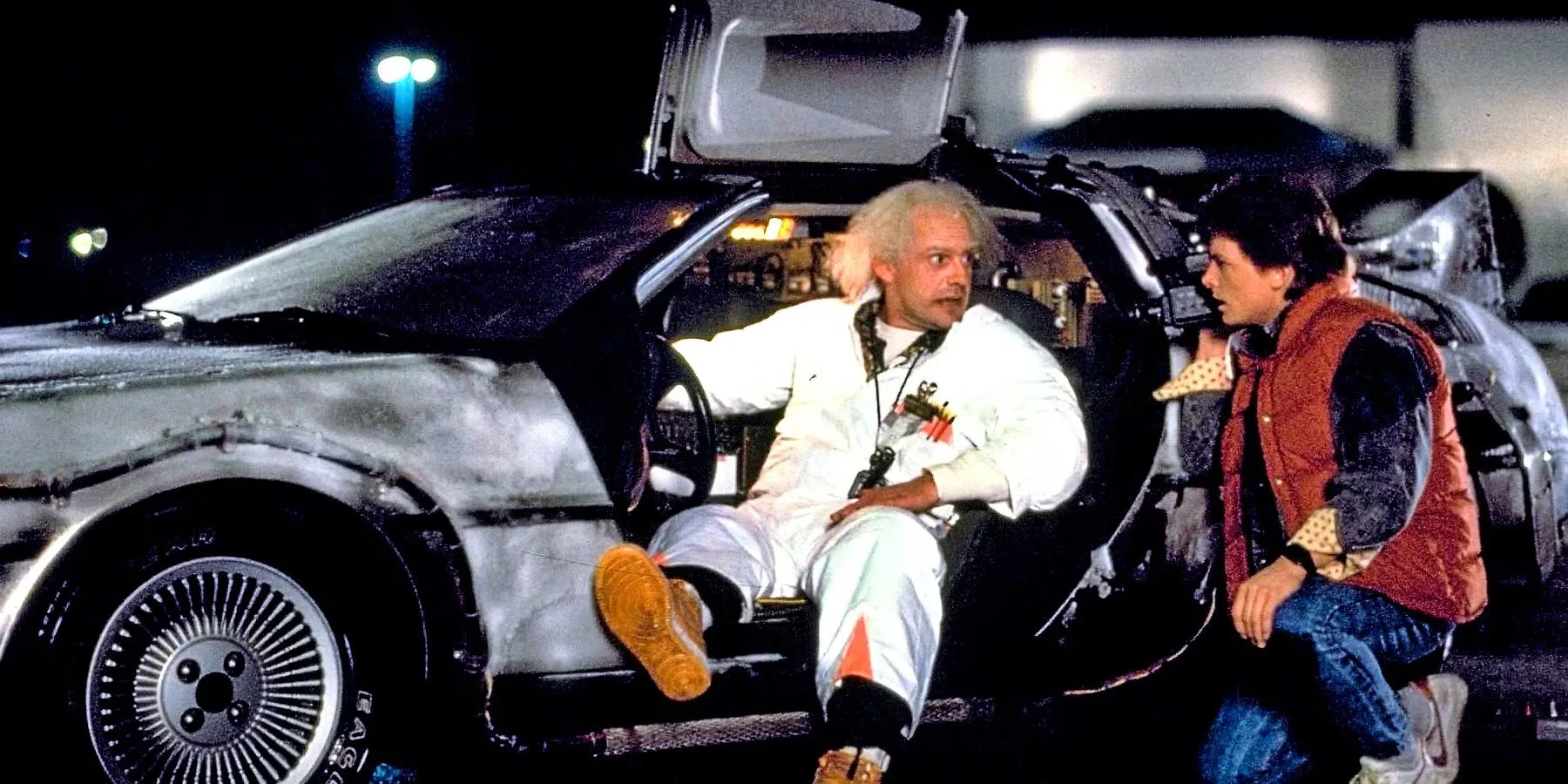 Doc showing Marty the DeLorean