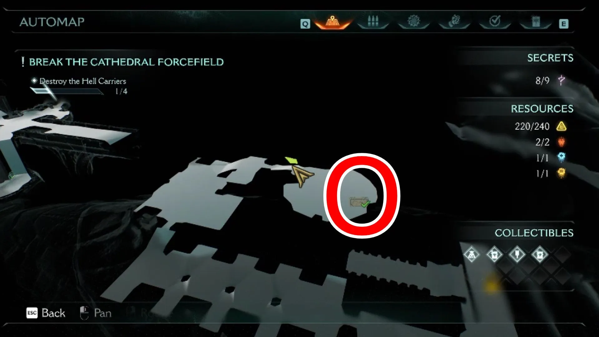 Location of Gold Chest 3 in DOOM: The Dark Ages Chapter 5