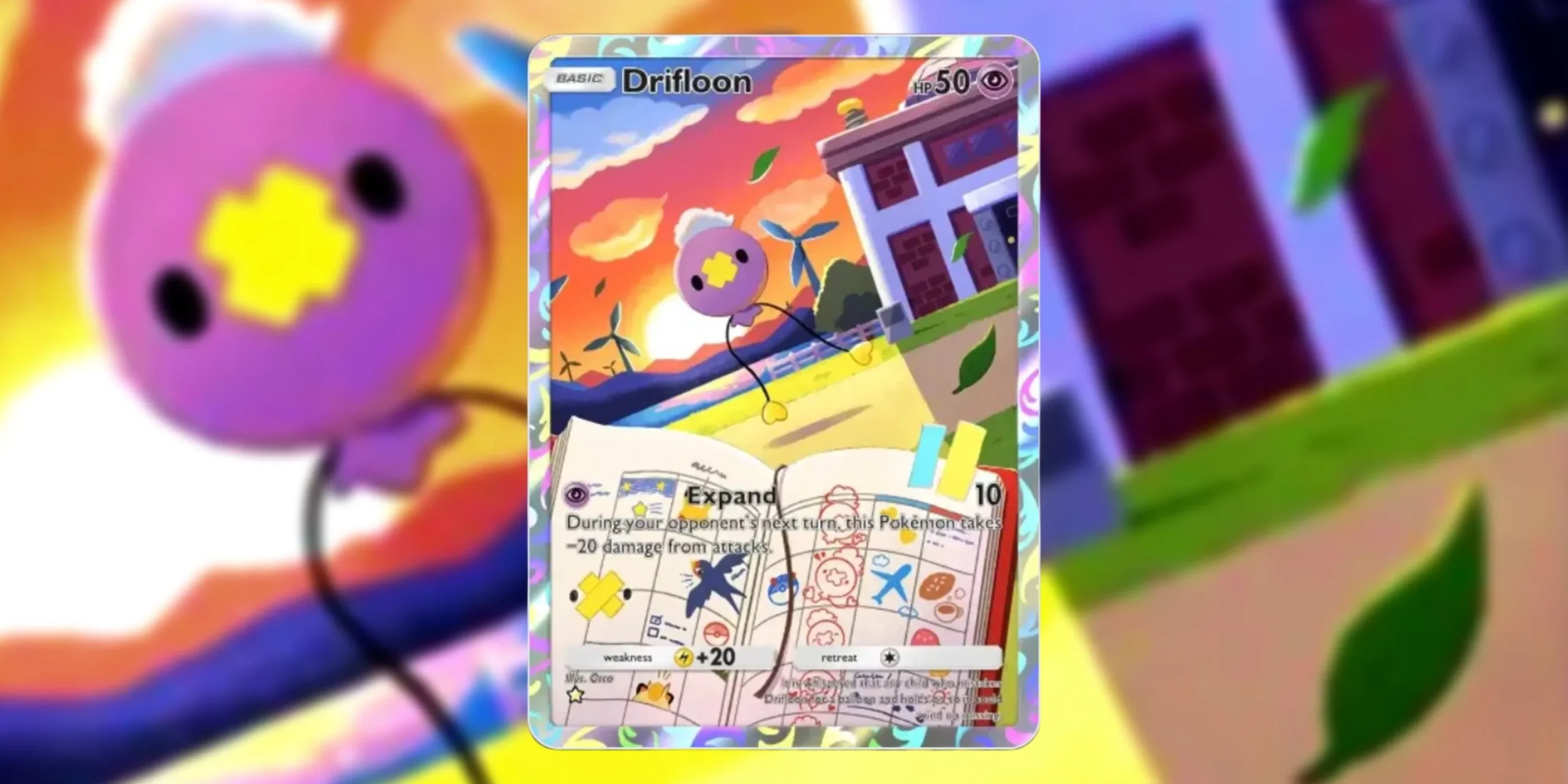Driftloon full art illustration card from pokemon tcg pocket Driftloon full art illustration card from pokemon tcg pocket