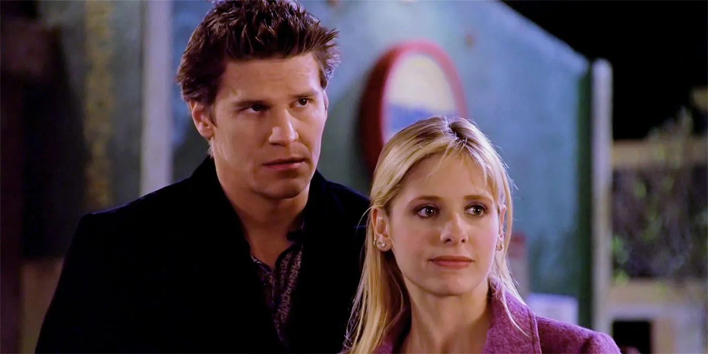 Buffy and Angel looking at Faith Buffy and Angel looking at Faith