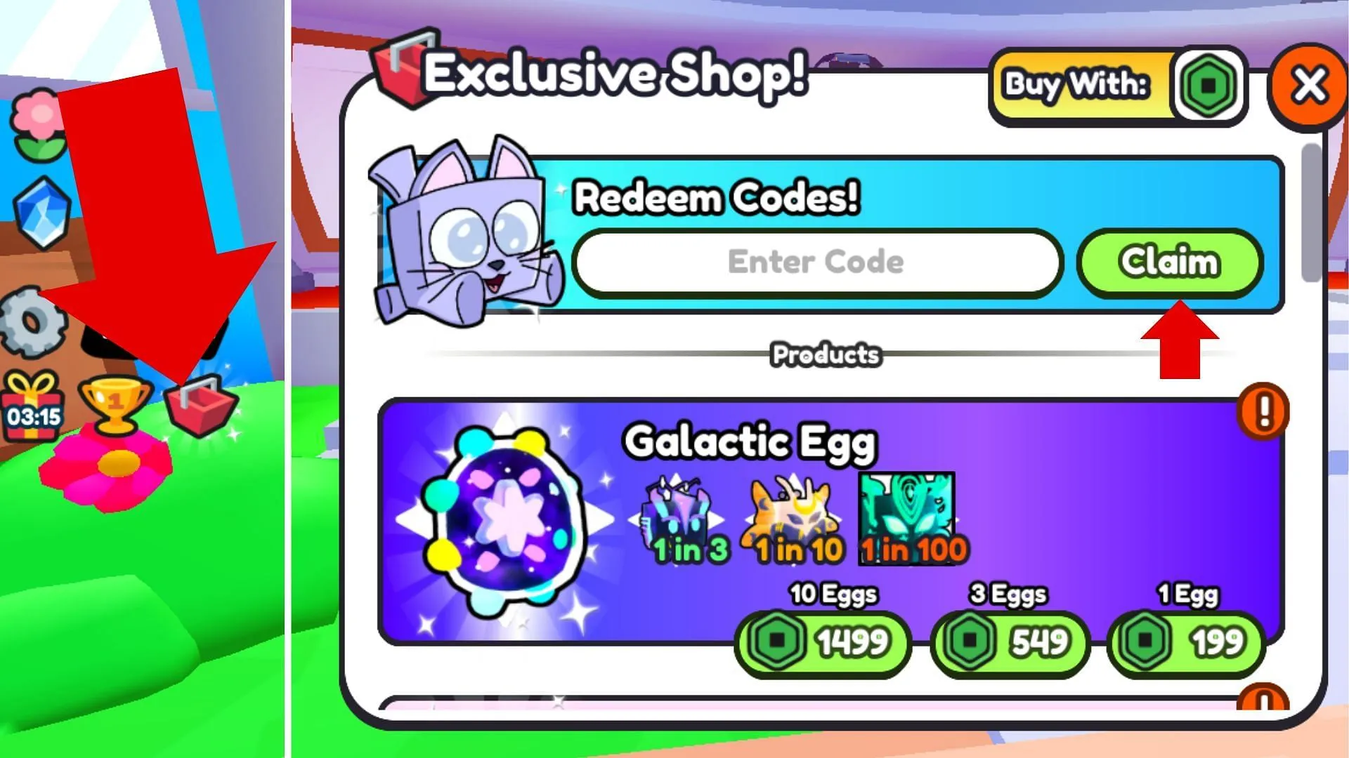 Redeeming codes is a straightforward process (Image via Roblox) Redeeming codes is a straightforward process (Image via Roblox)