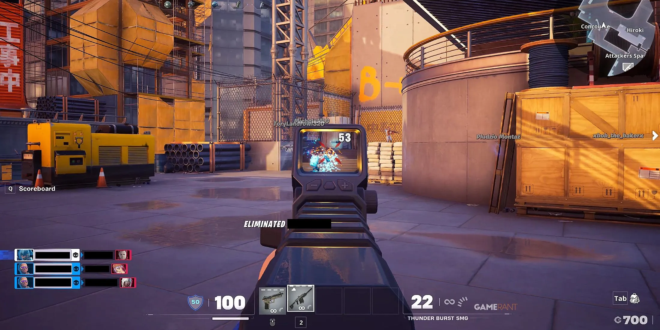 Eliminating a Player with a Thunderburst SMG in Fortnite Ballistic Eliminating a Player with a Thunderburst SMG in Fortnite Ballistic