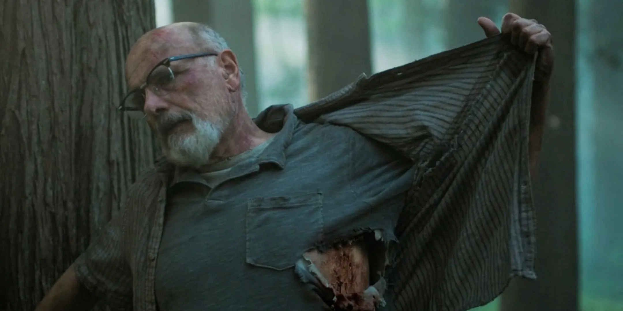 Eugene revealing his bite in The Last of Us Season 2 Eugene revealing his bite in The Last of Us Season 2