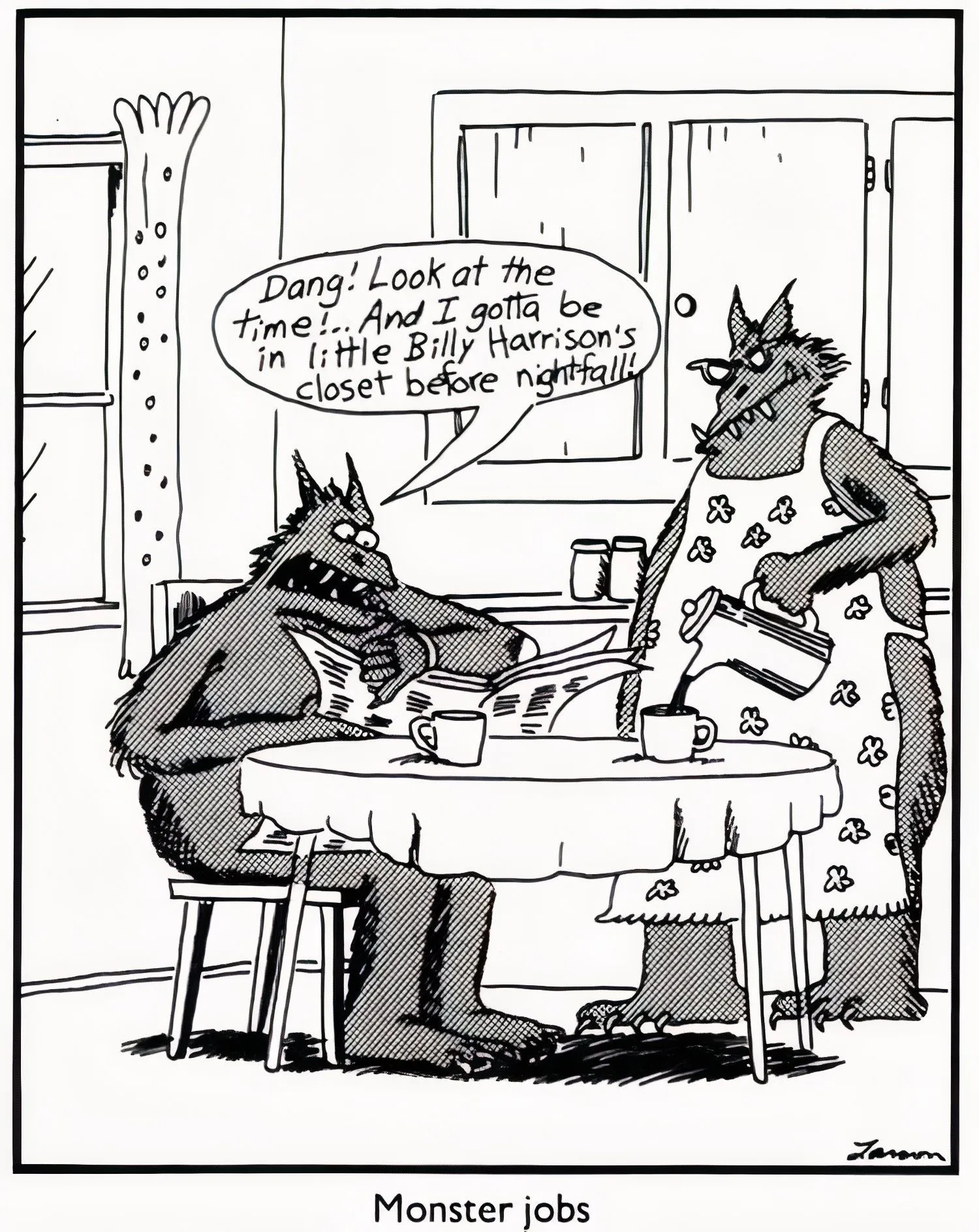 Far Side Closet Monster Day Job Far Side Closet Monster Day Job