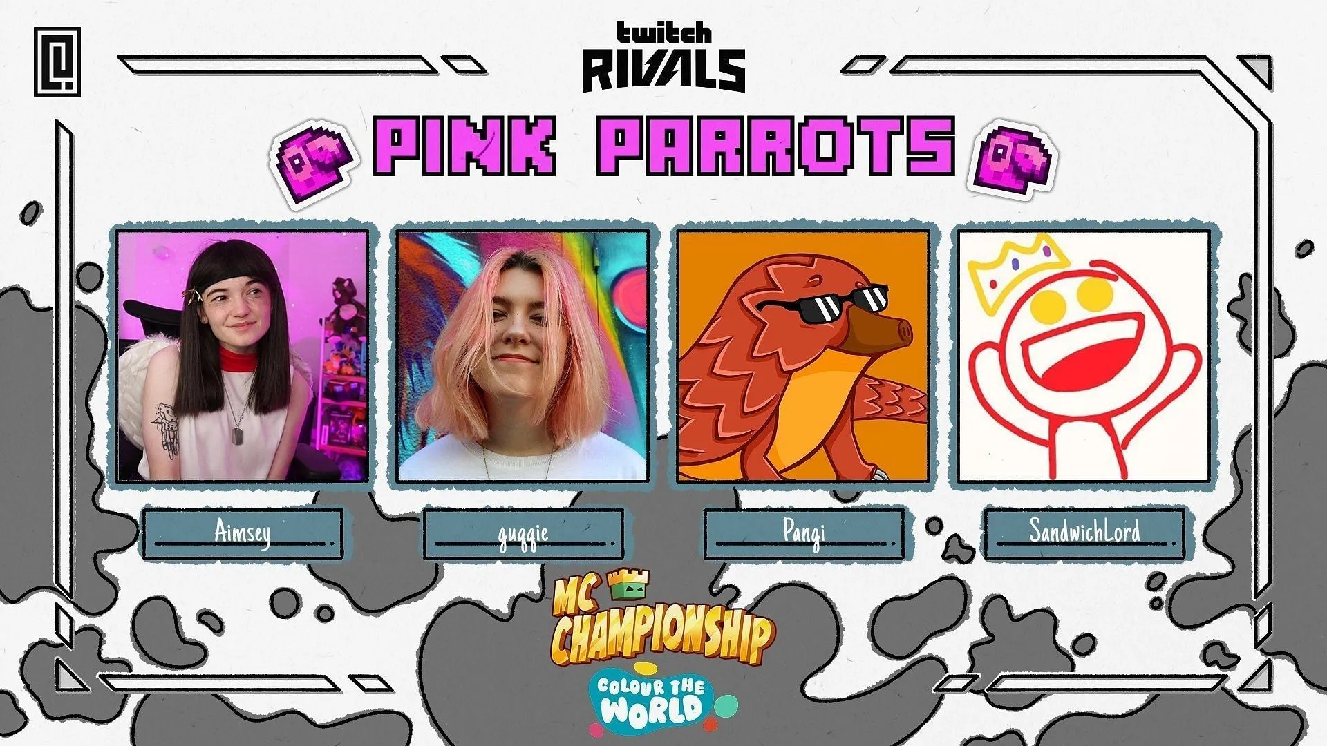 Pink Parrots members in Minecraft Championship x Twitch Rivals 2025 Pink Parrots members in Minecraft Championship x Twitch Rivals 2025