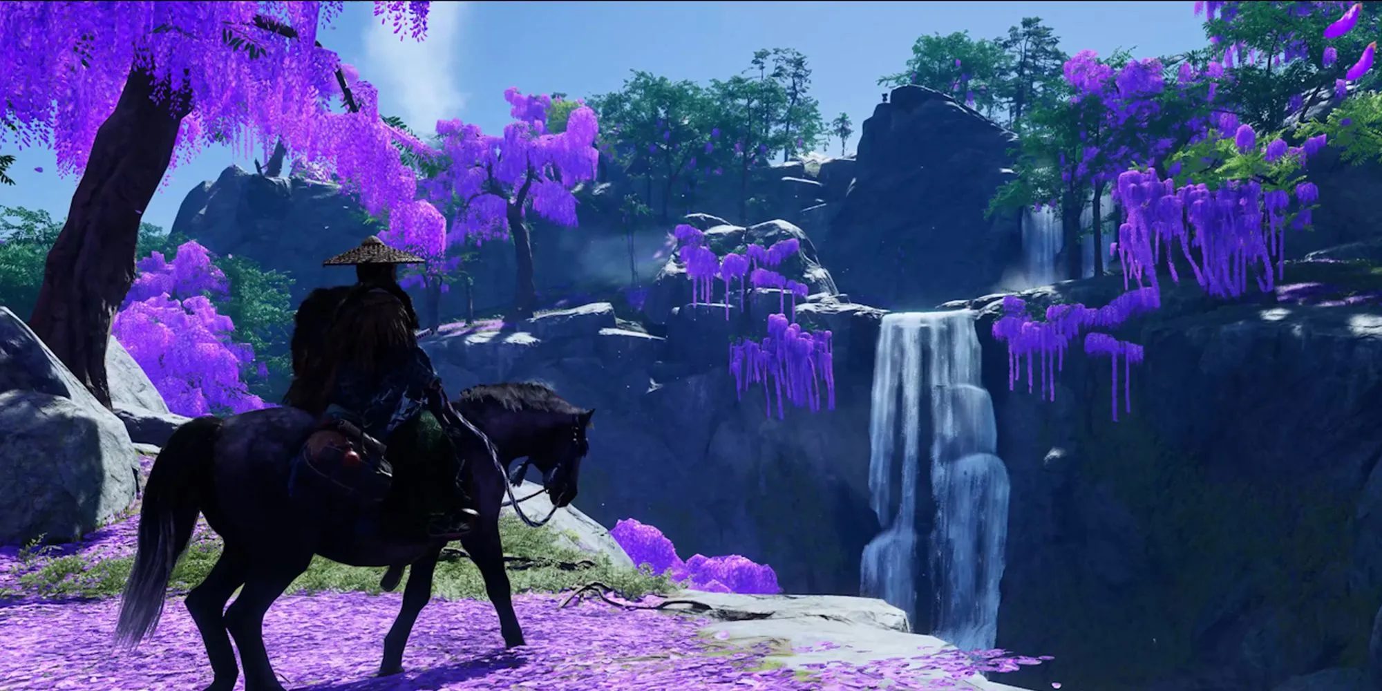 Jin from Ghost of Tsushima riding a horse Jin from Ghost of Tsushima riding a horse