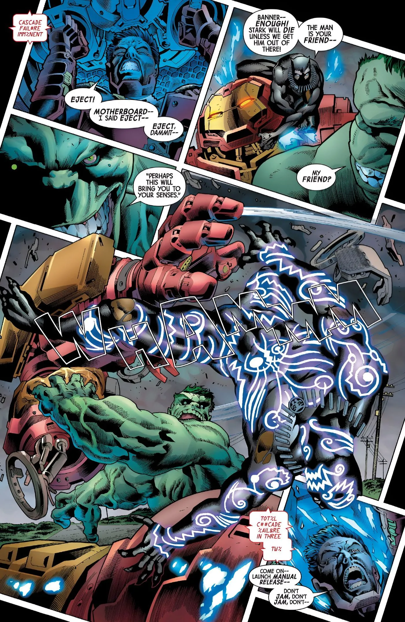 Hulk hits Black Panther with Iron Man Hulk hits Black Panther with Iron Man