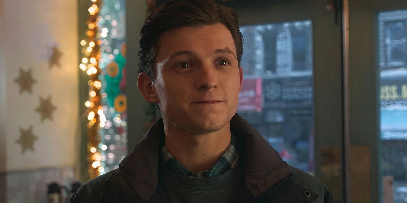 Peter Parker looking content in No Way Home