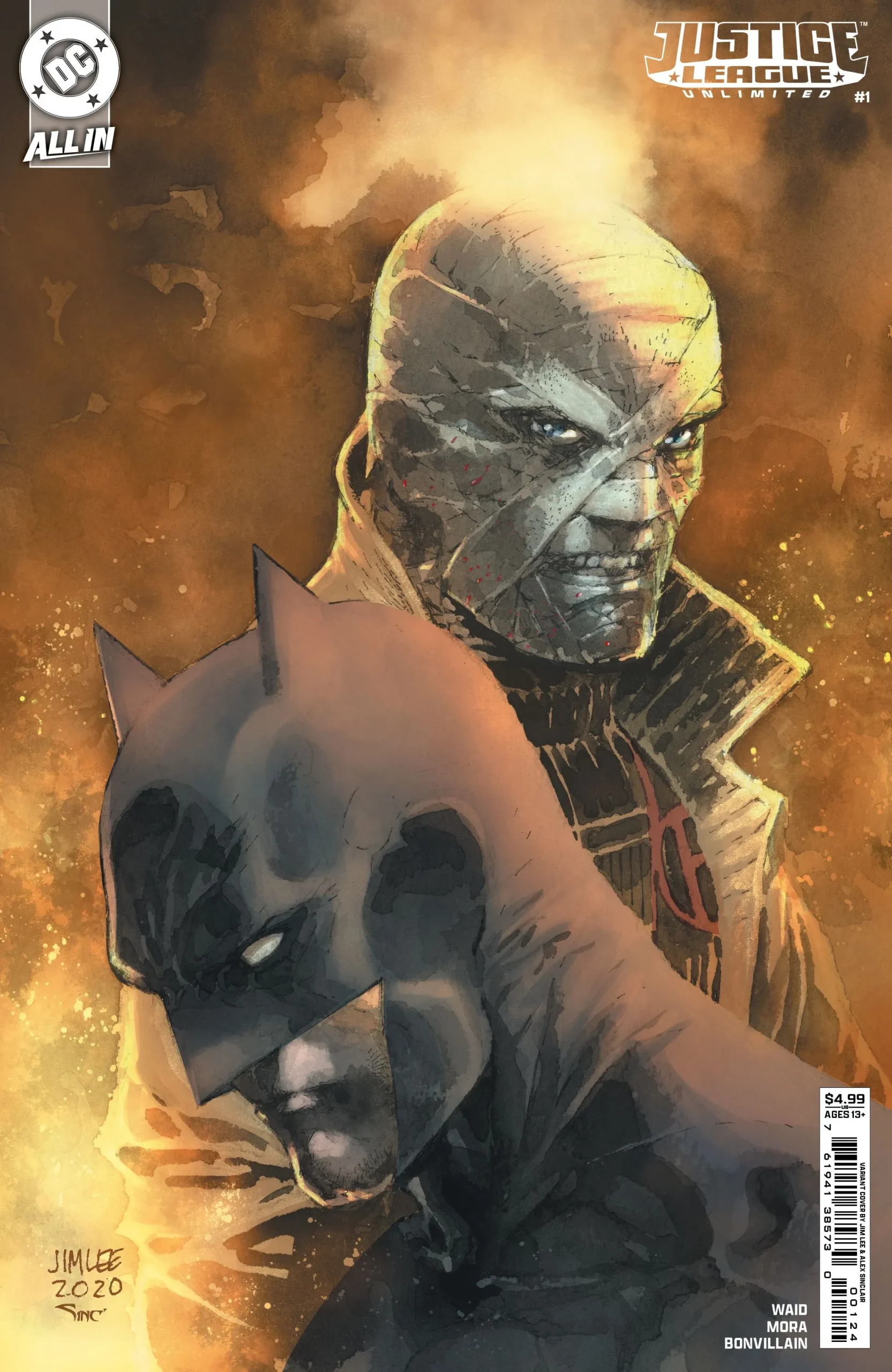 Justice League Unlimited #1, Lee, Williams, Sinclair Hush Variant, Featuring Batman & Hush