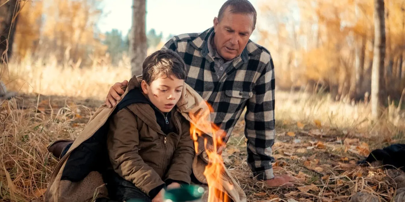 John Dutton teaching Tate how to make a fire