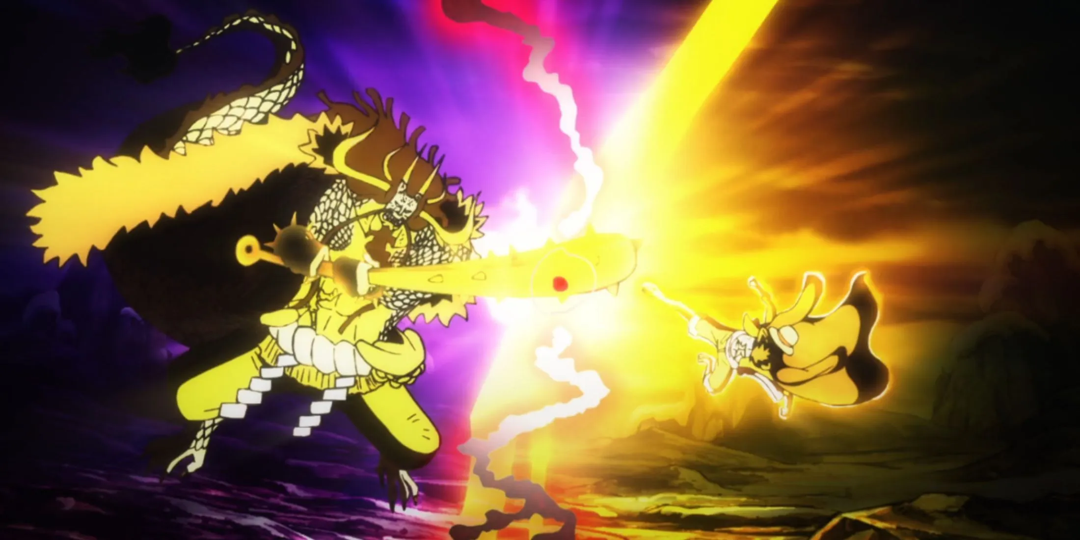 Luffy and Kaido's confrontation Luffy and Kaido's confrontation