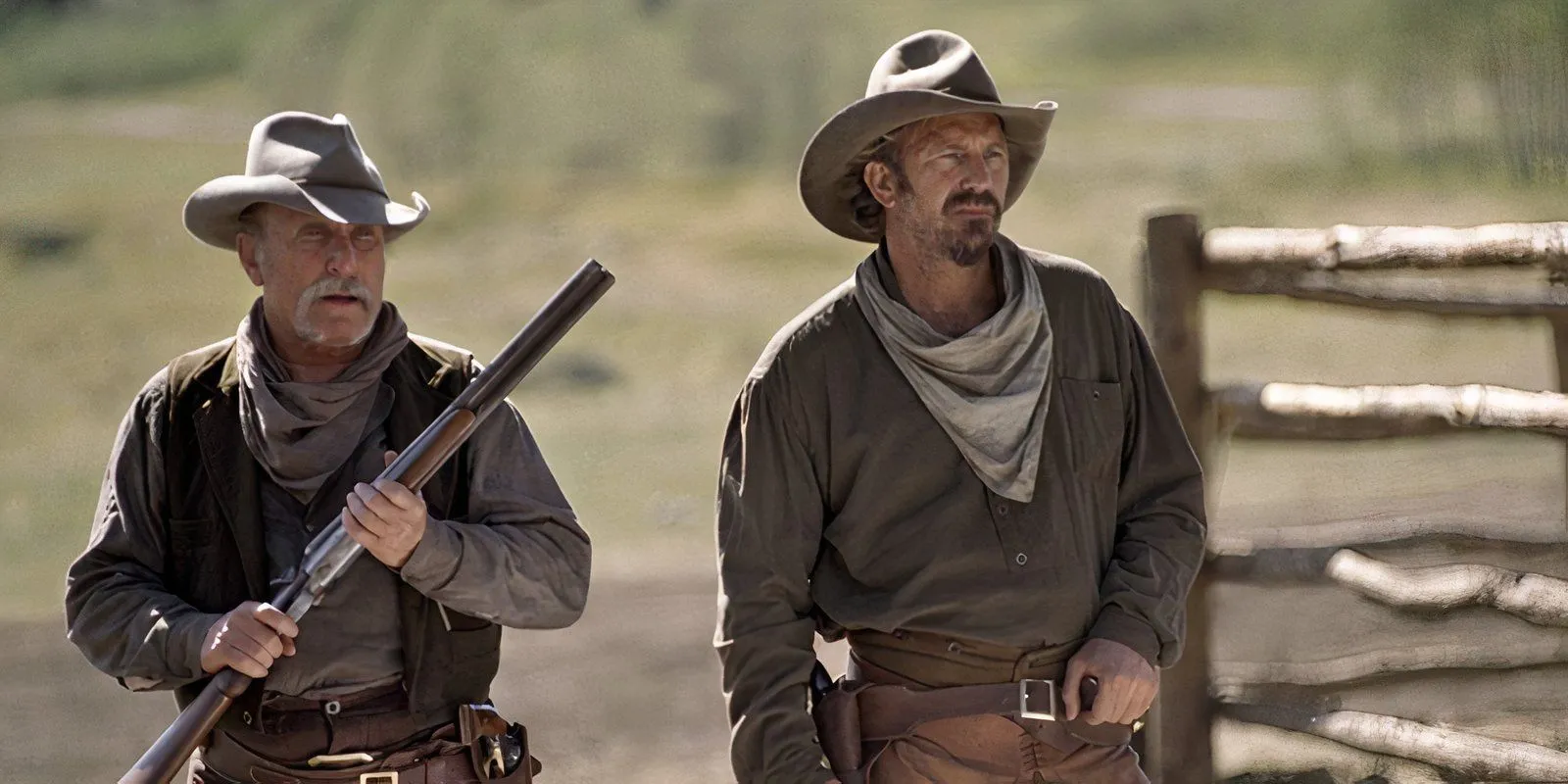 Kevin Costner and Robert Duvall in Open Range