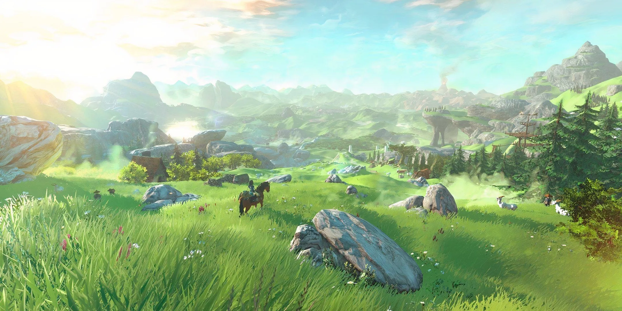 Link on his horse in a vast landscape. Link on his horse in a vast landscape.