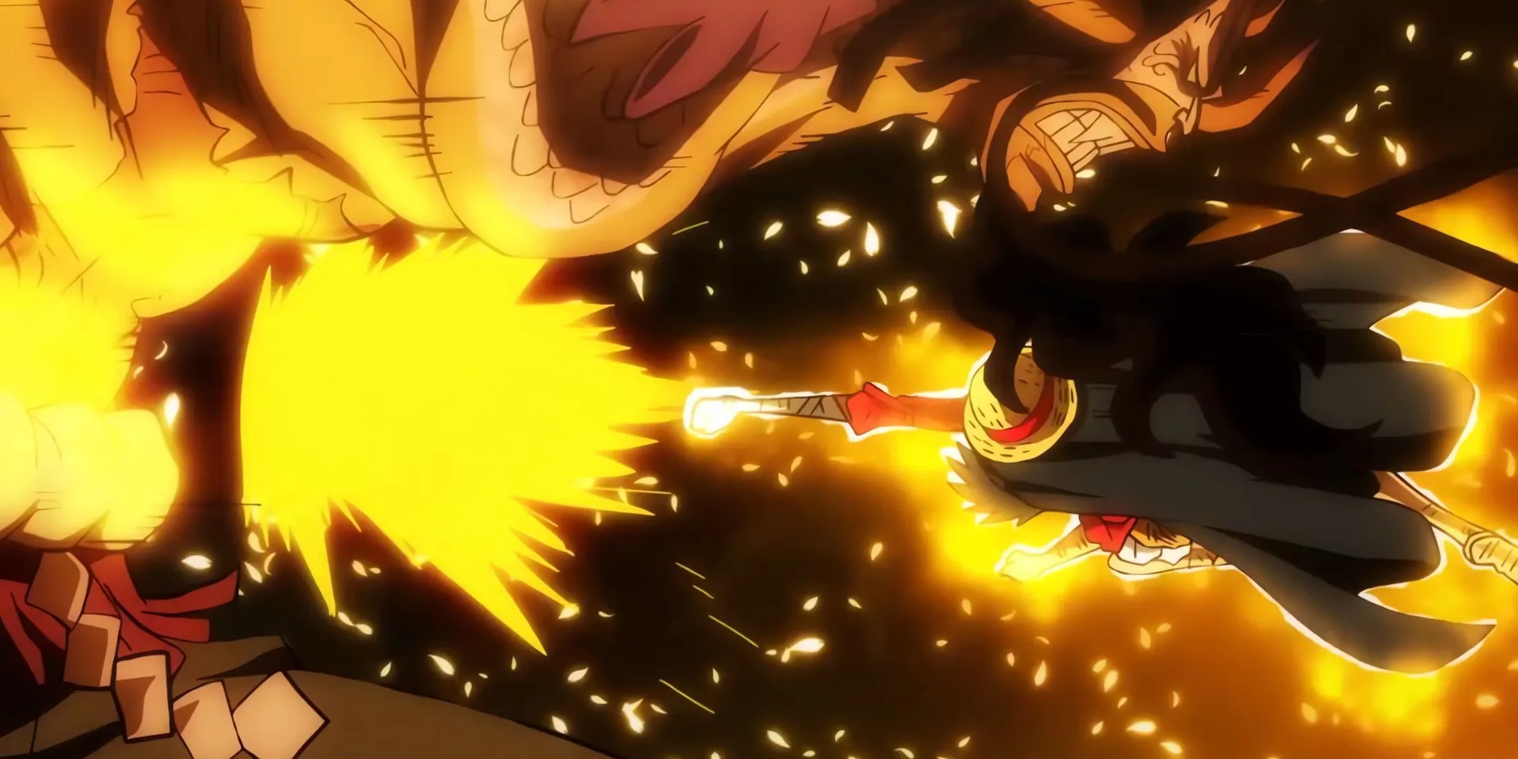 Luffy attacking Kaido with advanced Haki Luffy attacking Kaido with advanced Haki