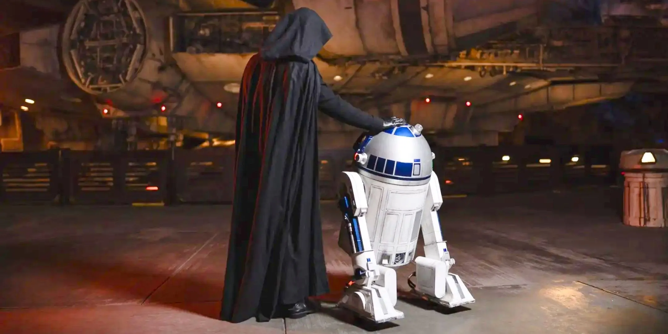 Luke Skywalker in Galaxy's Edge with R2-D2 Luke Skywalker in Galaxy's Edge with R2-D2