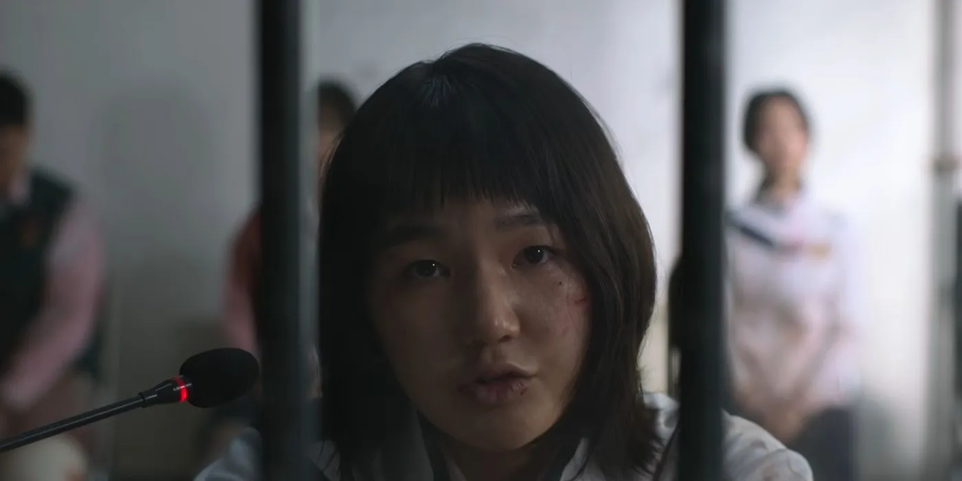 Mi-jin being interrogated Mi-jin being interrogated