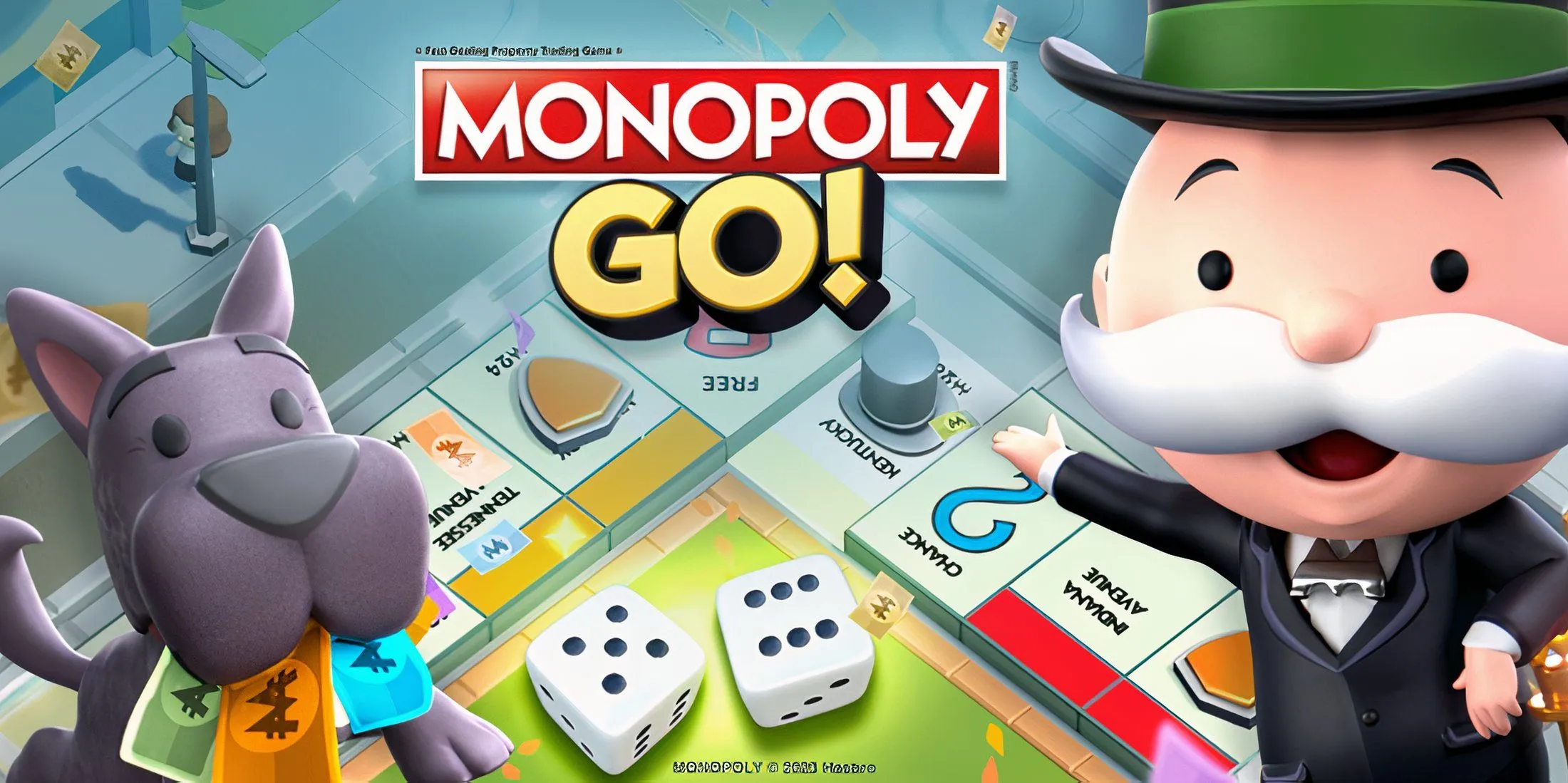 The Monopoly mascot and dog in Monopoly Go The Monopoly mascot and dog in Monopoly Go