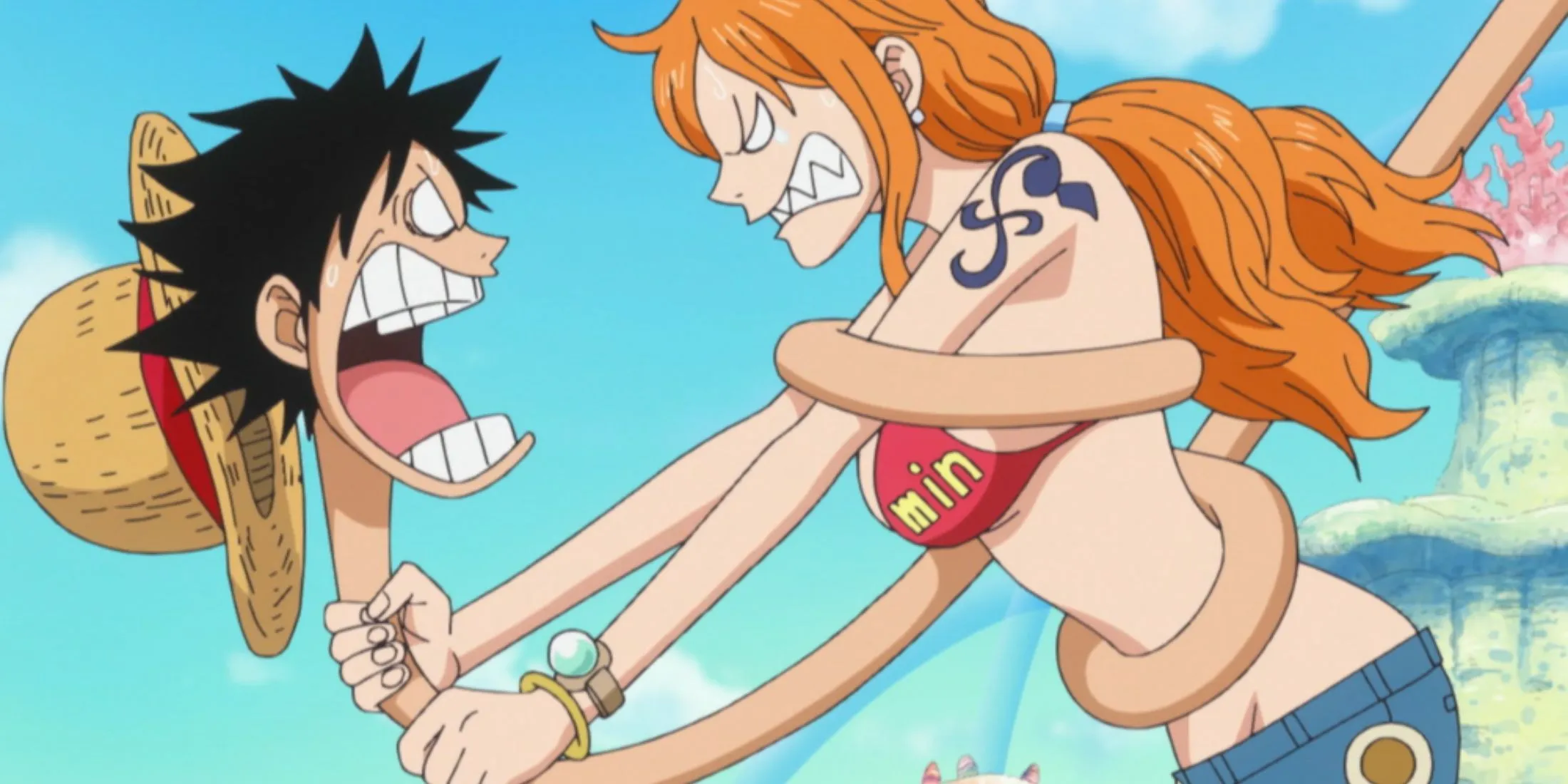 Nami arguing with Luffy