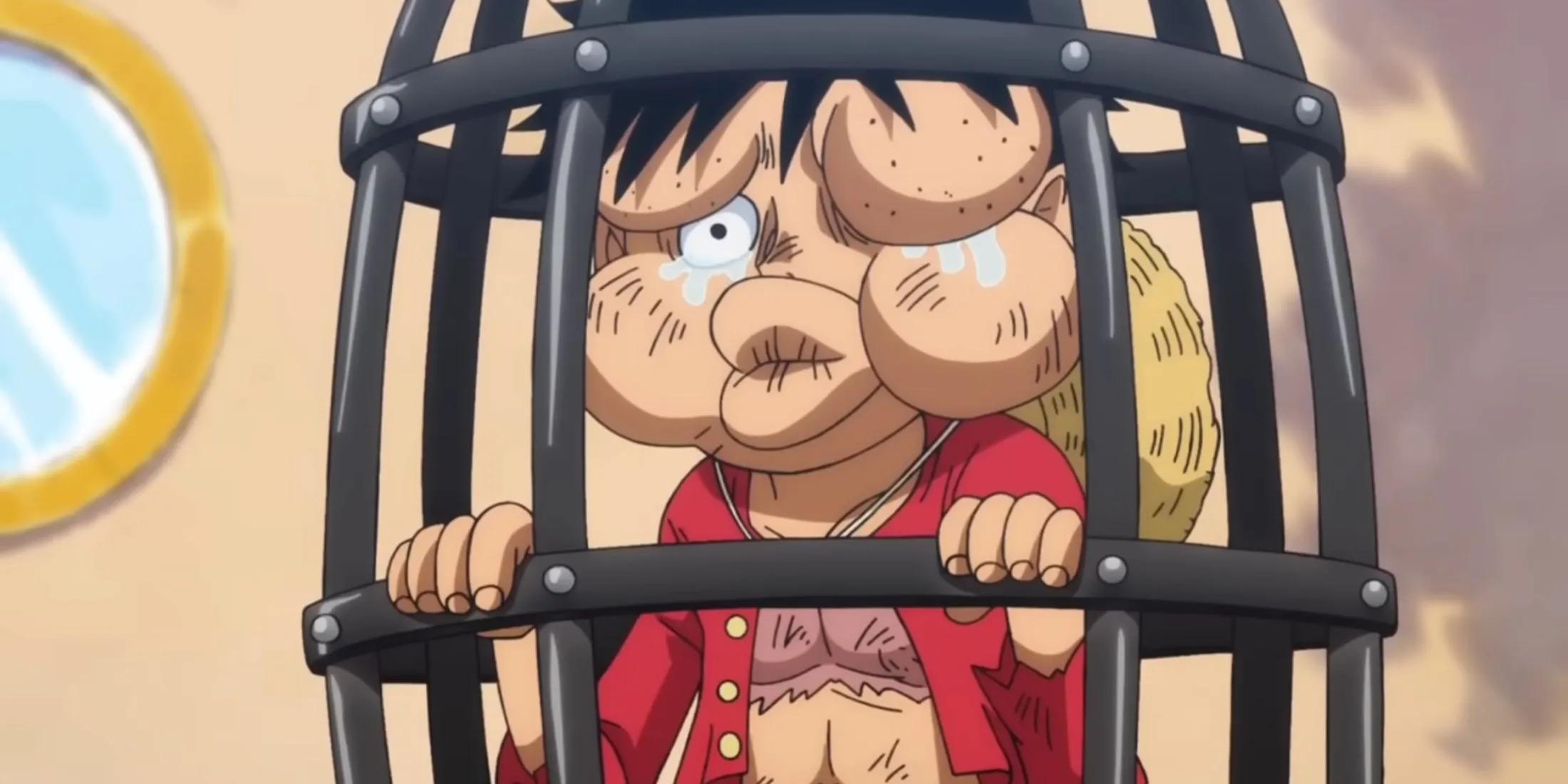 Nami restraining Luffy
