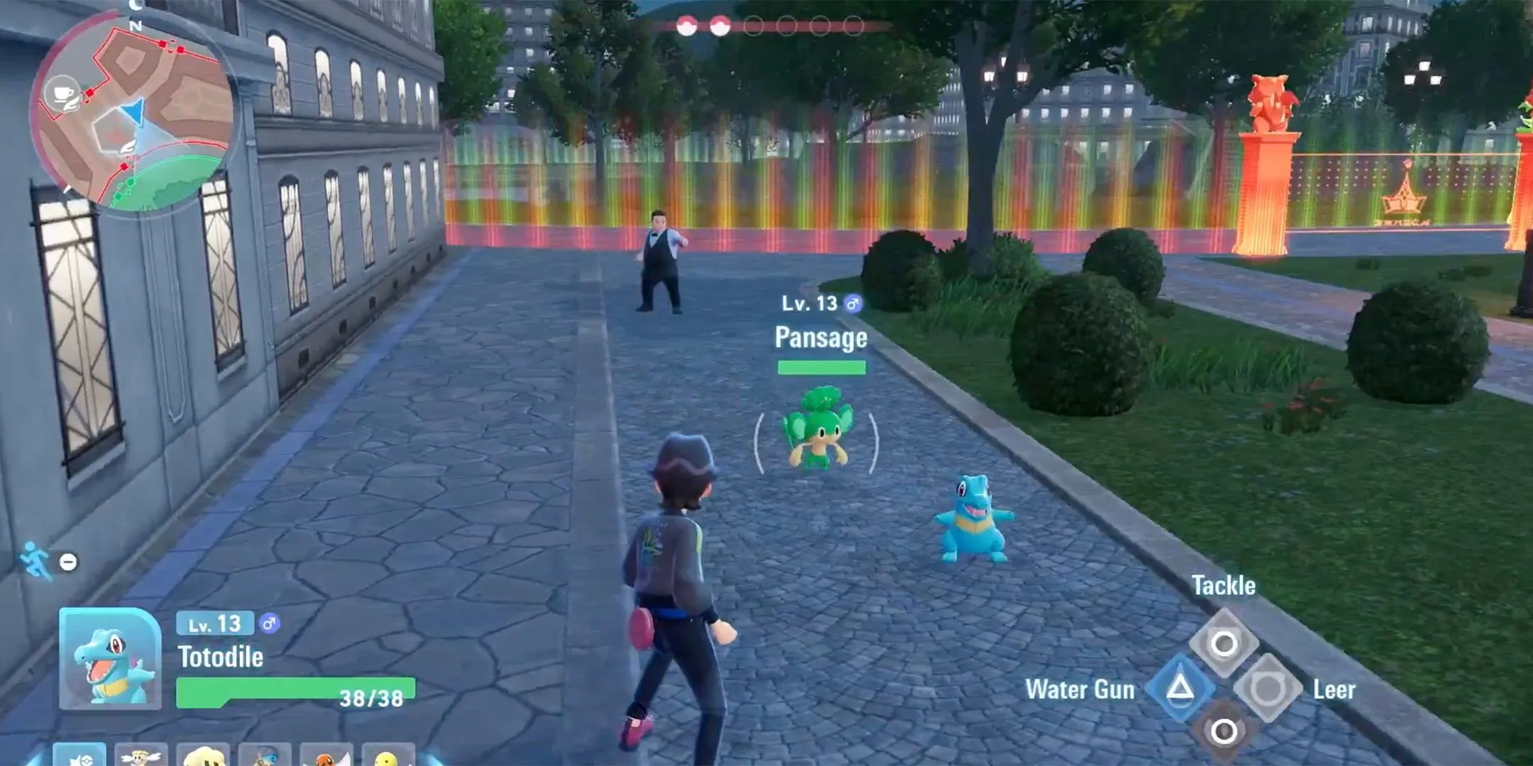 Trainer battling in Pokémon Legends: Z-A Trainer battling in Pokémon Legends: Z-A