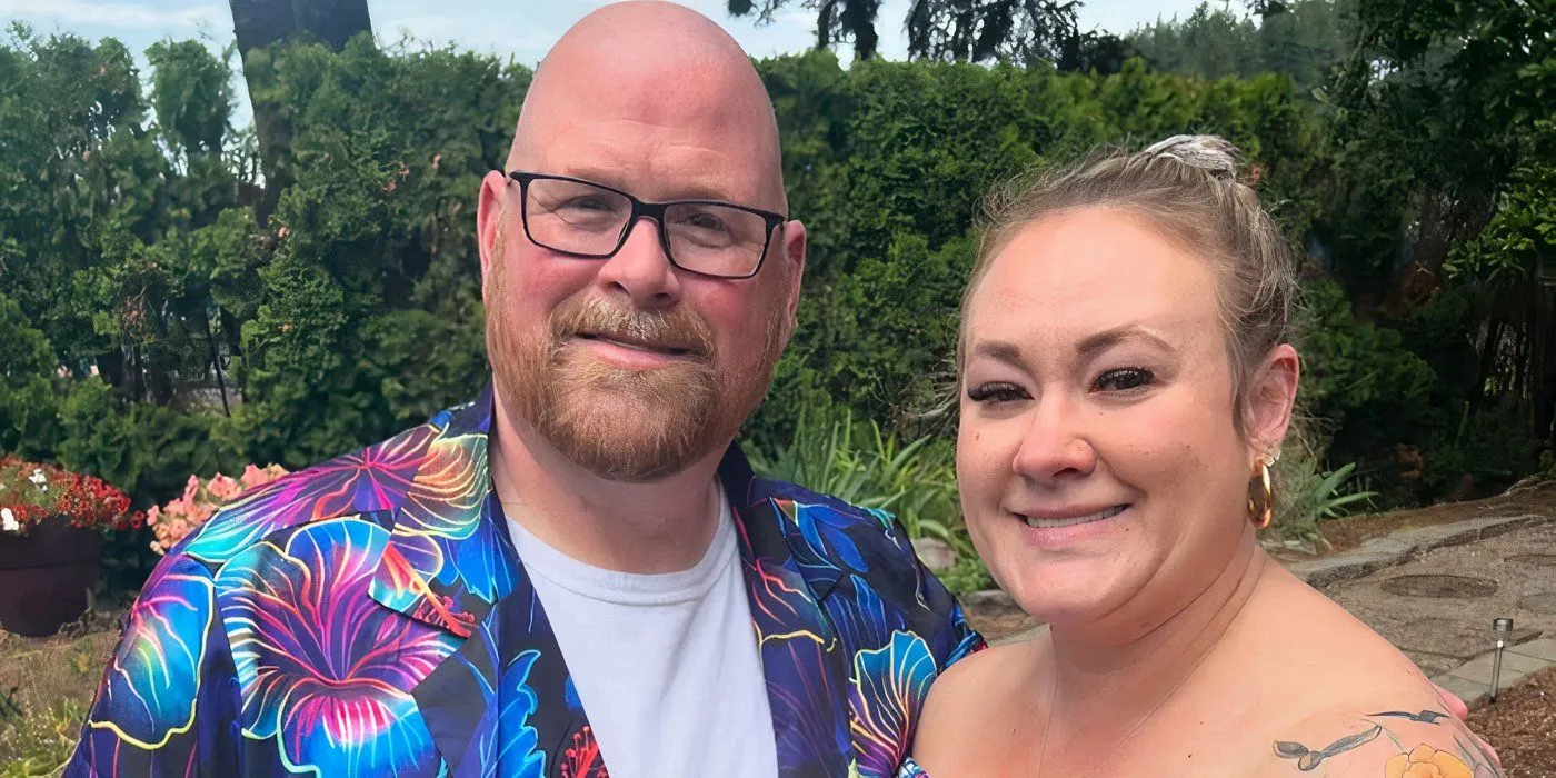 Polyfamily season 1 Sean and Alicia smiling in floral outfits