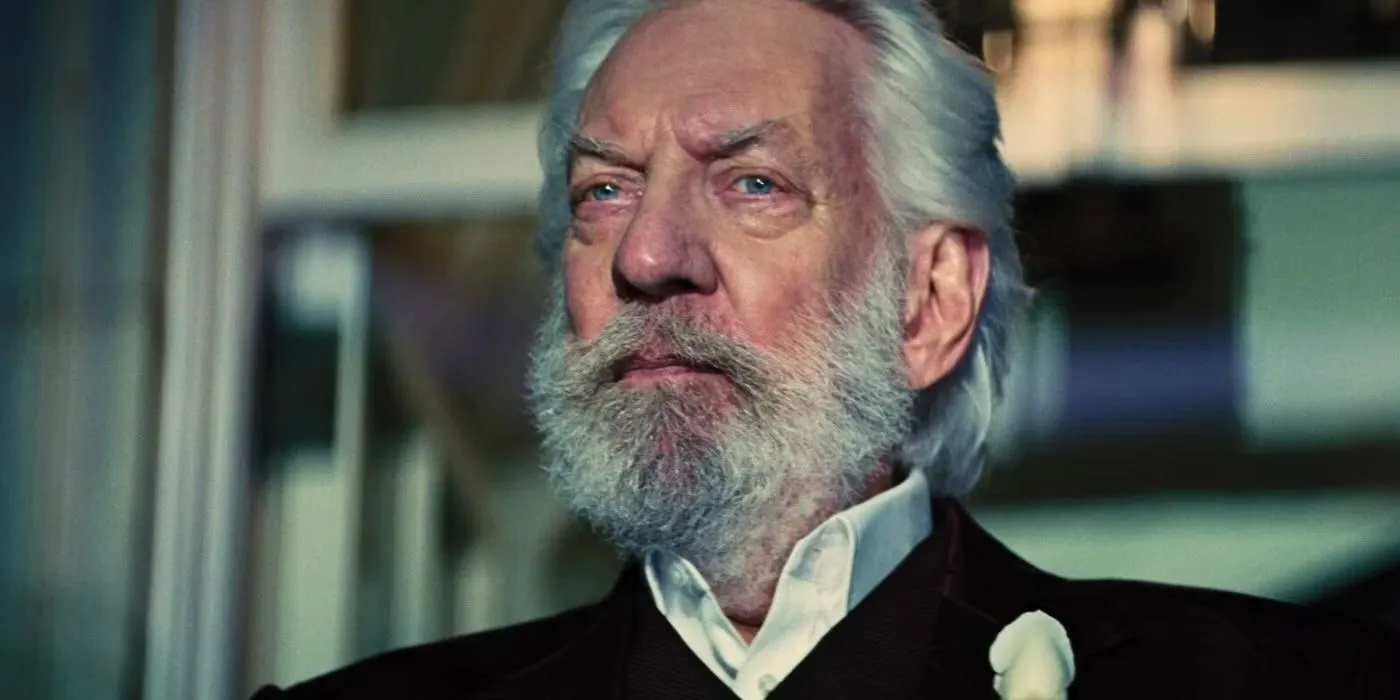 President Coriolanus Snow looking over a crowd in The Hunger Games: Catching Fire President Coriolanus Snow looking over a crowd in The Hunger Games: Catching Fire