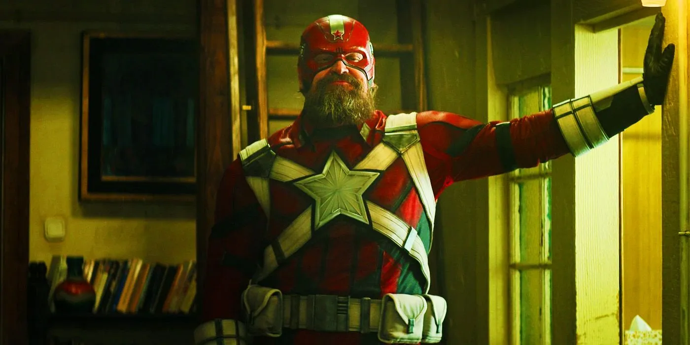 Red Guardian in superhero suit