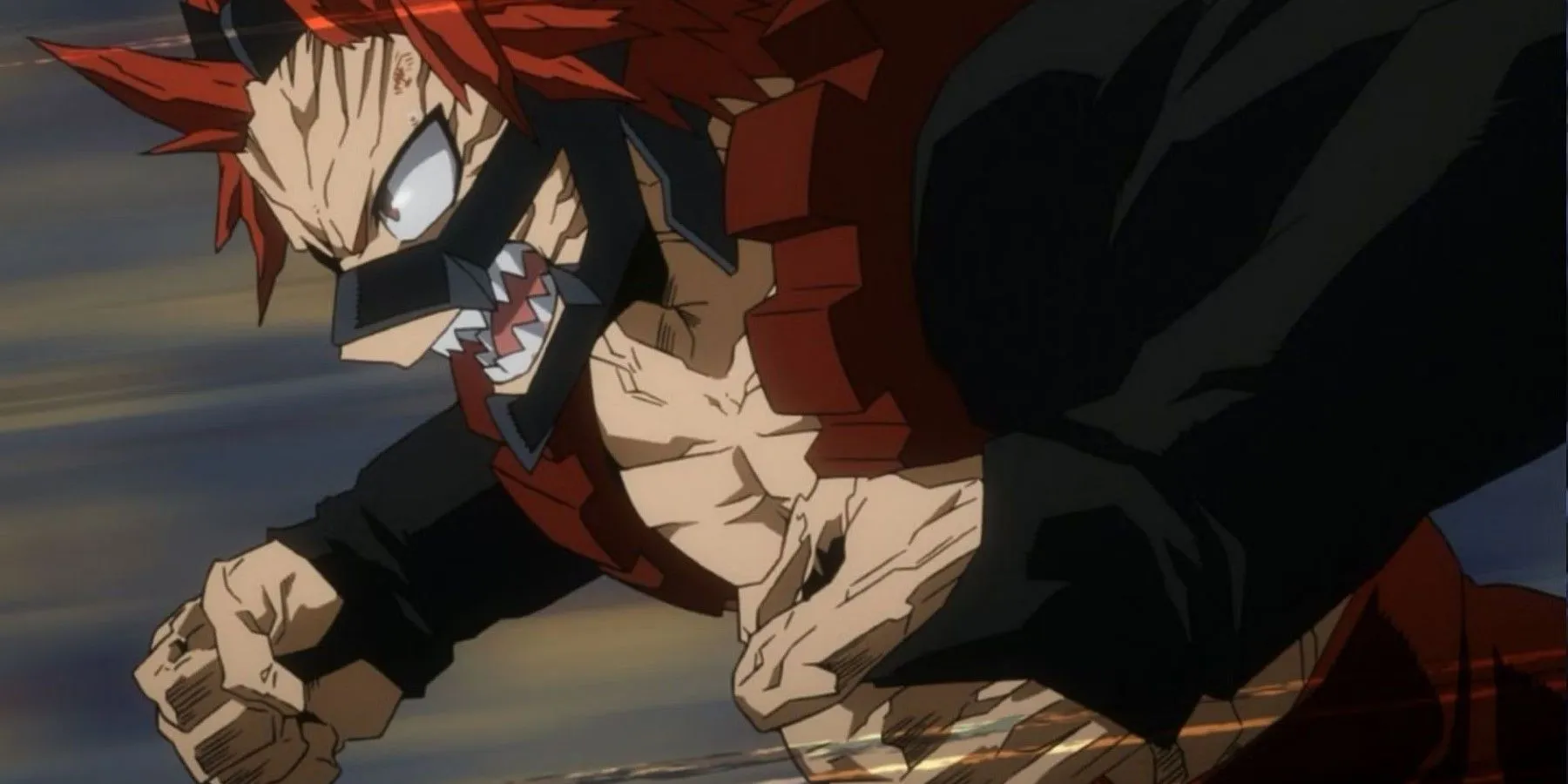 Red Riot charging into battle with his Hardening Quirk in My Hero Academia Red Riot charging into battle with his Hardening Quirk in My Hero Academia
