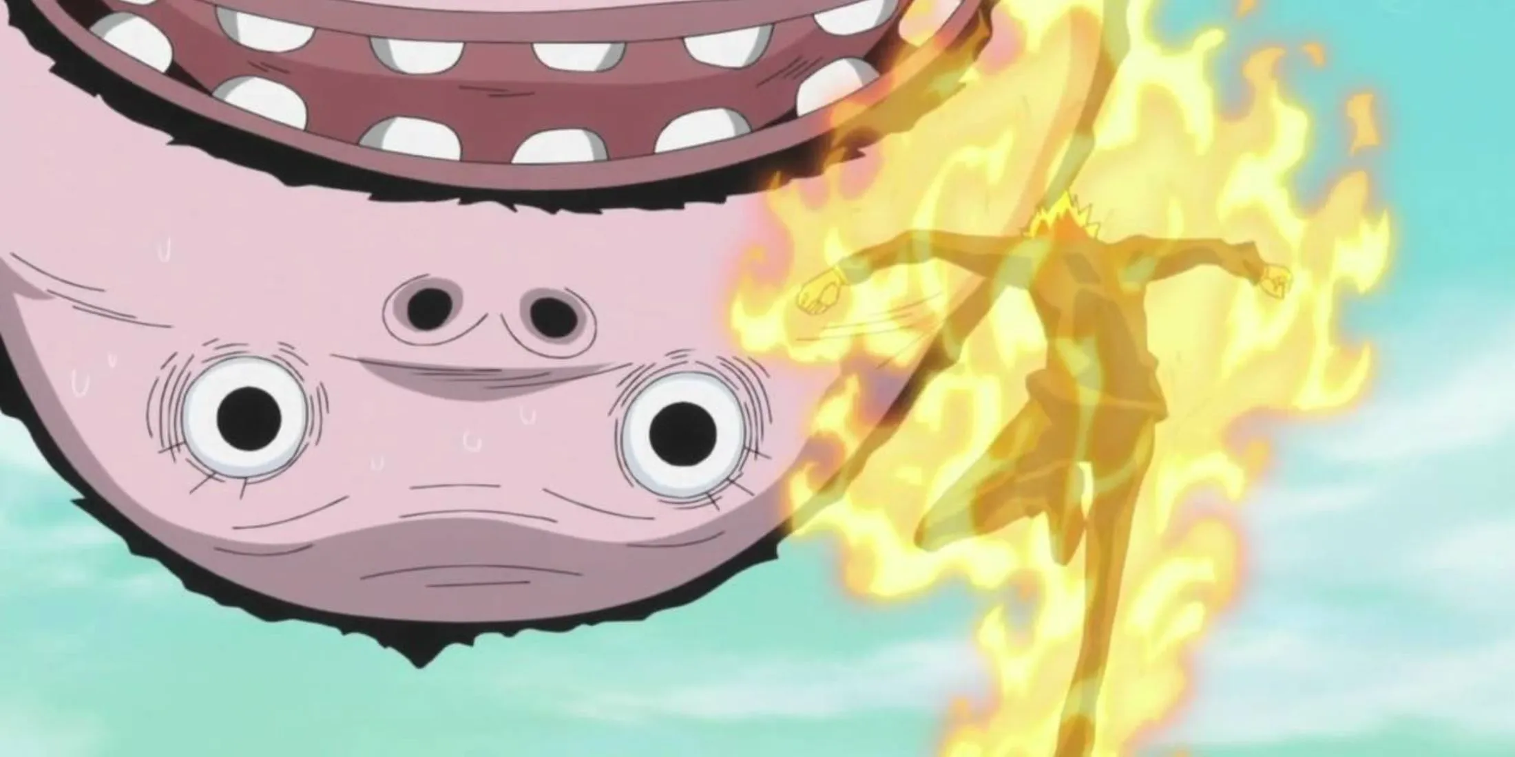 Sanji engaged in aerial combat