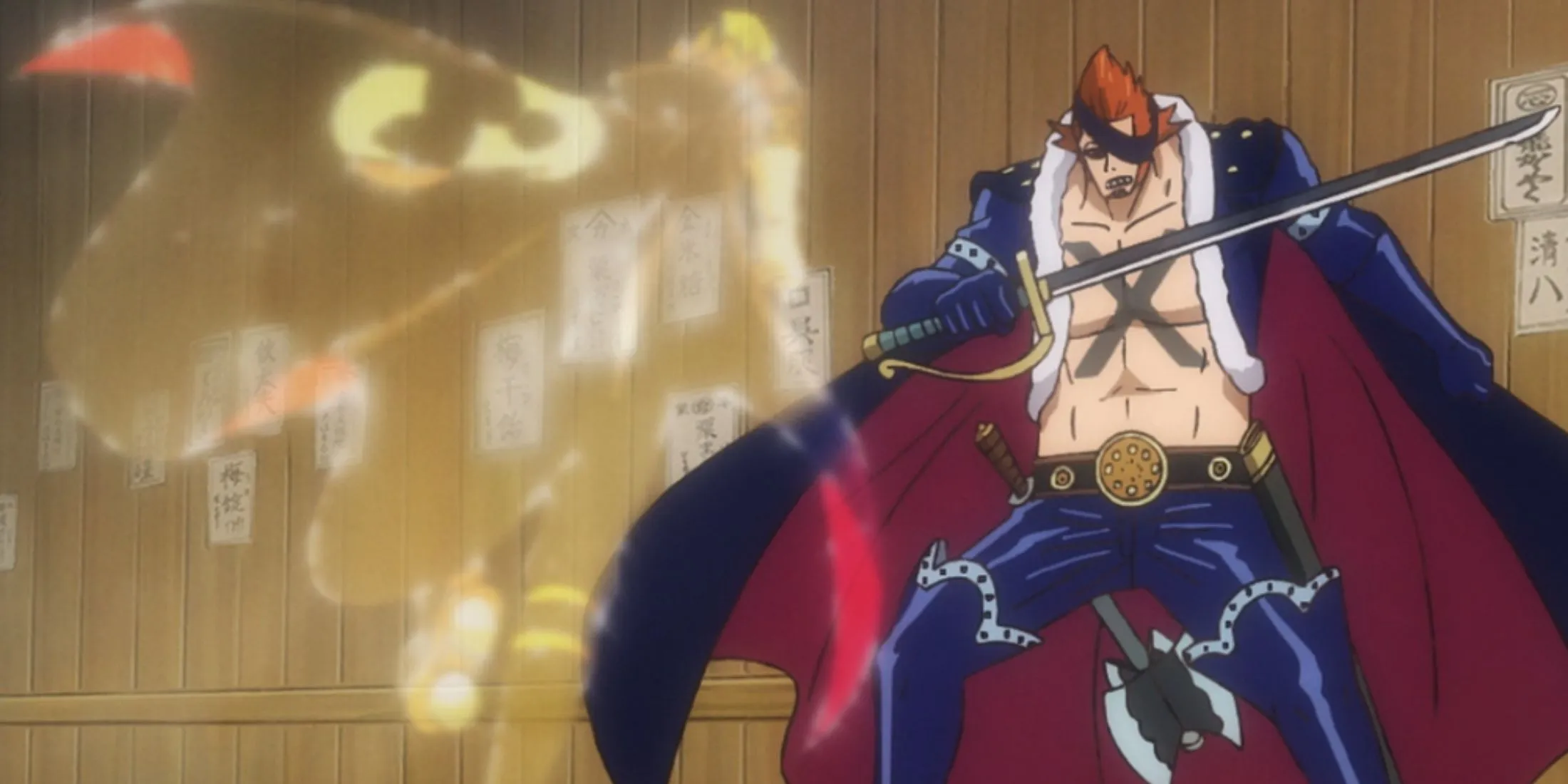 Sanji in action with his Raid Suit