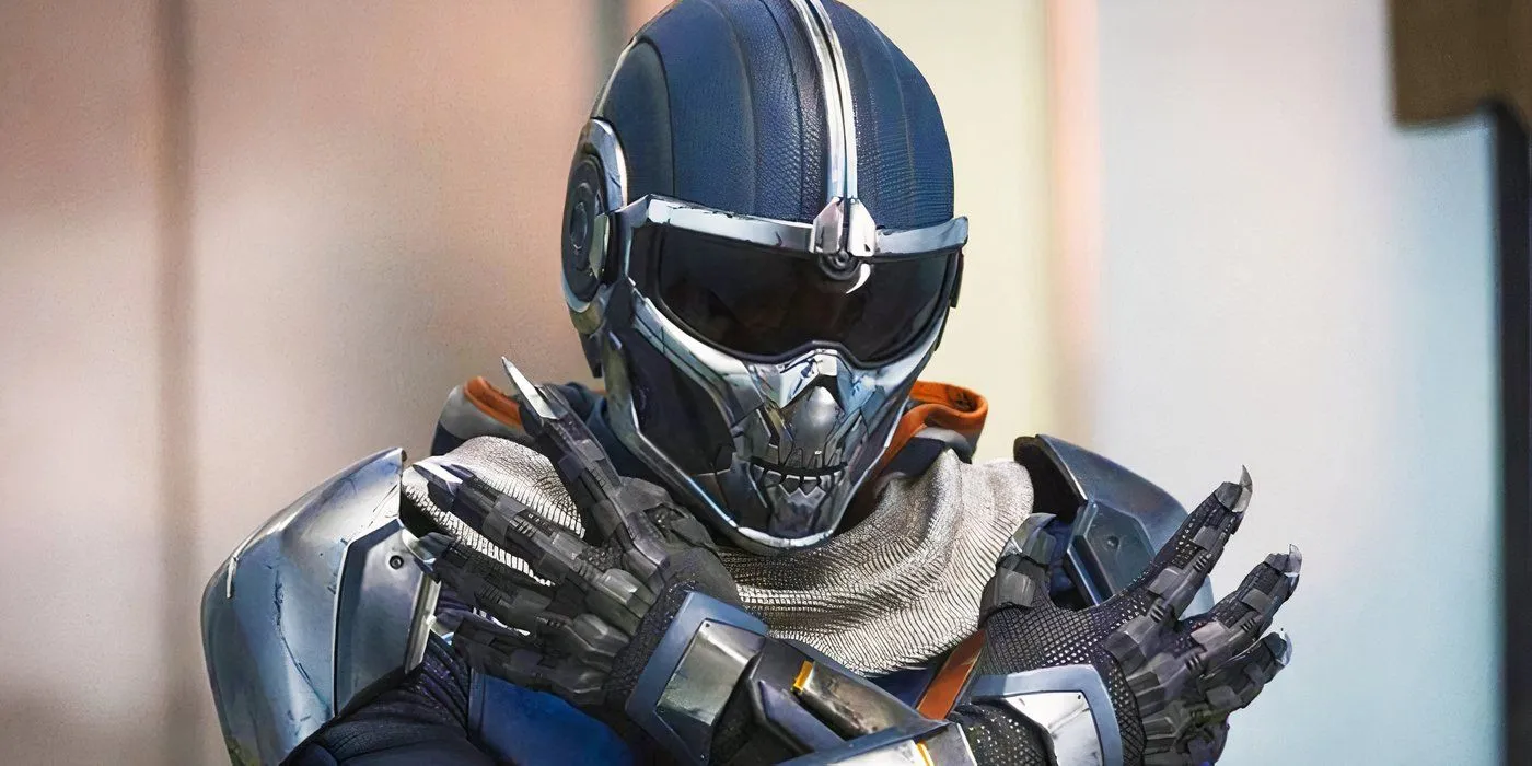 Taskmaster crossing arms in Black Widow Taskmaster crossing arms in Black Widow