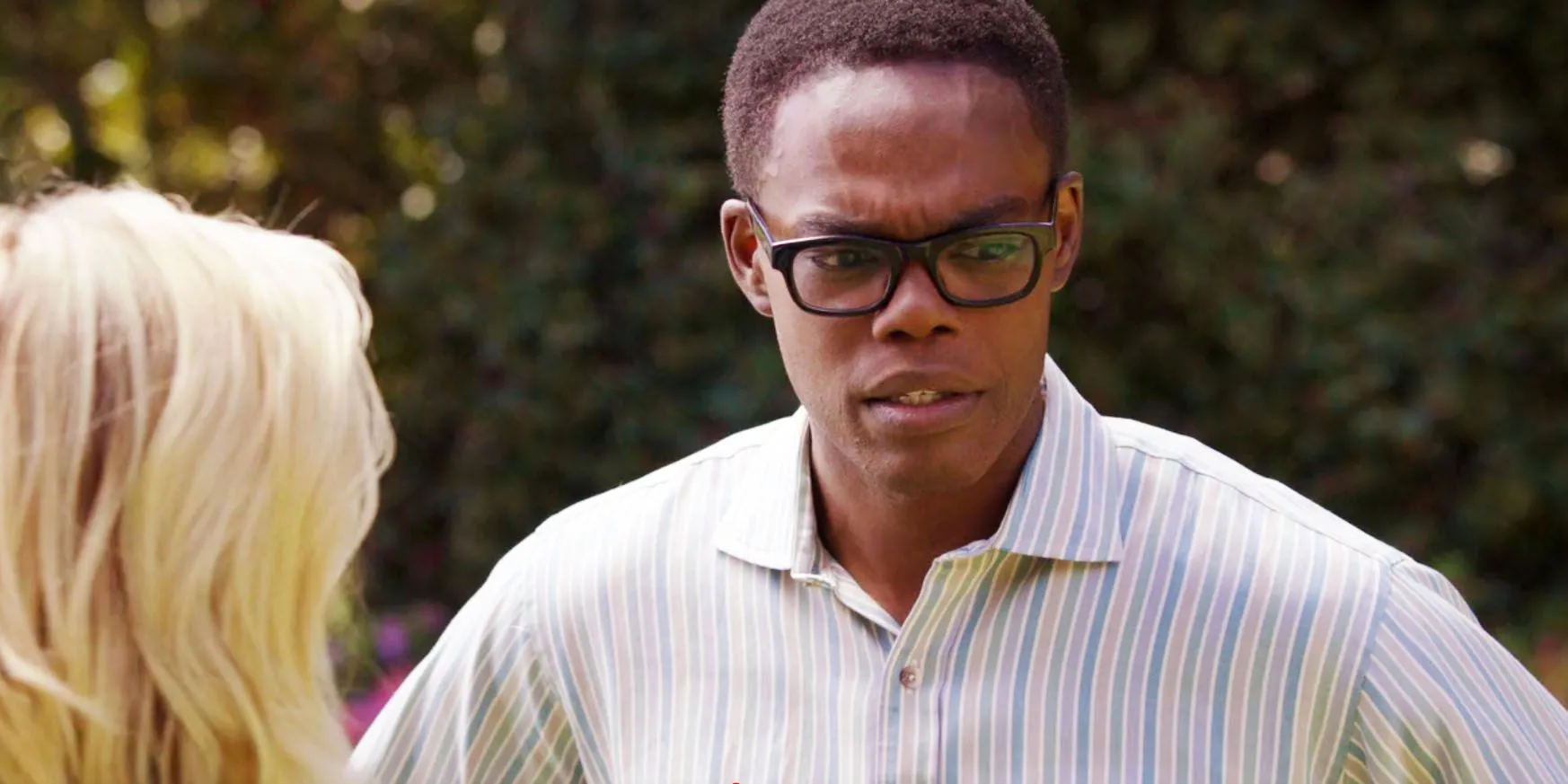 The Good Place season 1 episode 1 Chidi getting a stomach ache