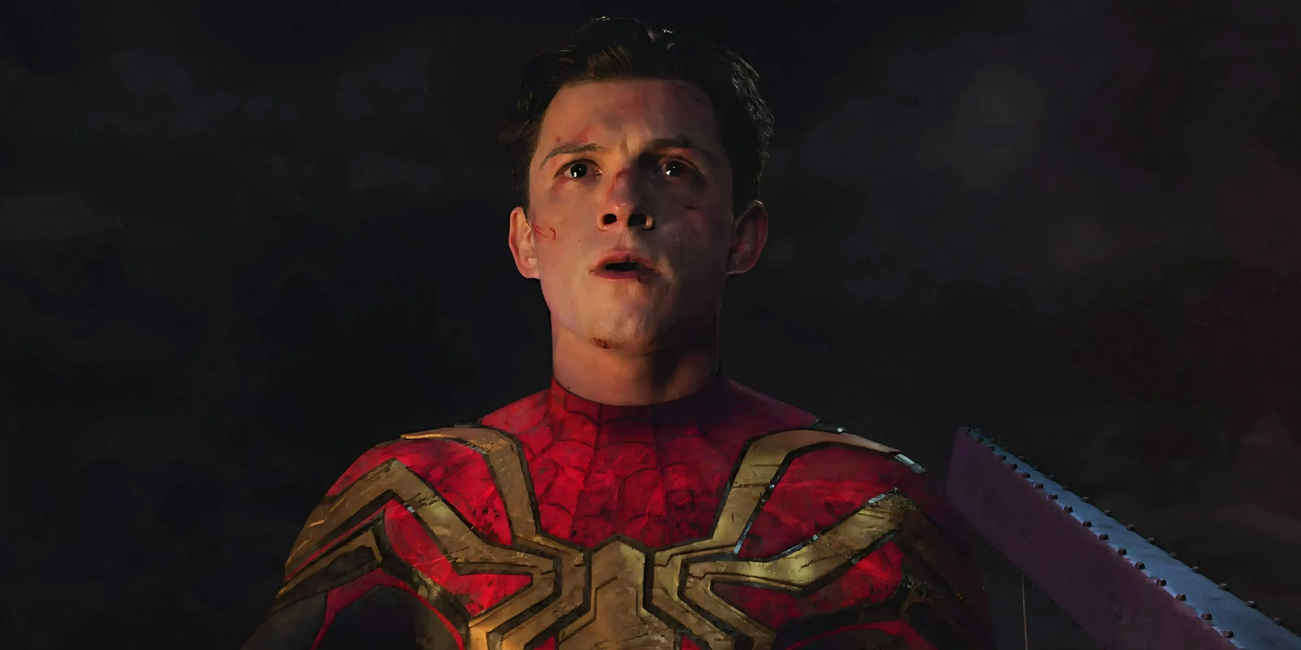 Tom Holland's Spider-Man looking determined