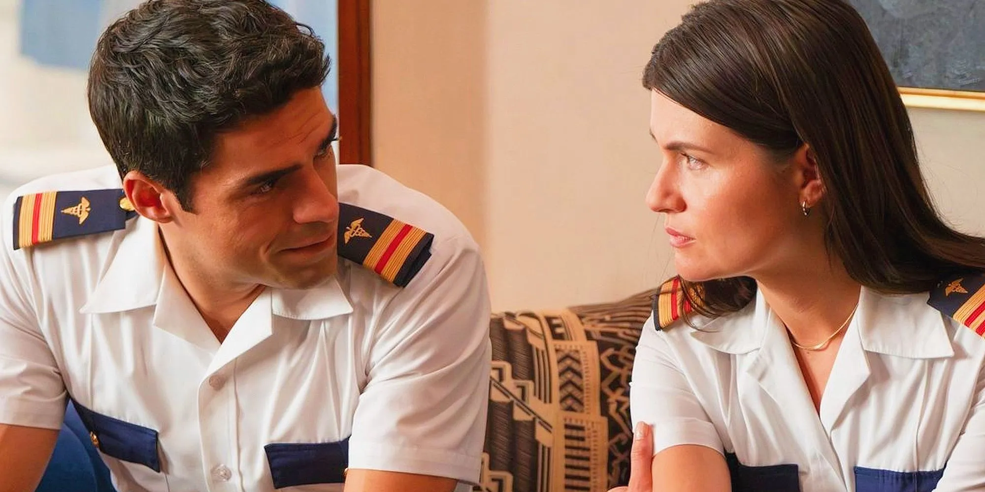 Sean Teale and Phillipa Son as Tristan and Avery in Doctor Odyssey Sean Teale and Phillipa Son as Tristan and Avery in Doctor Odyssey