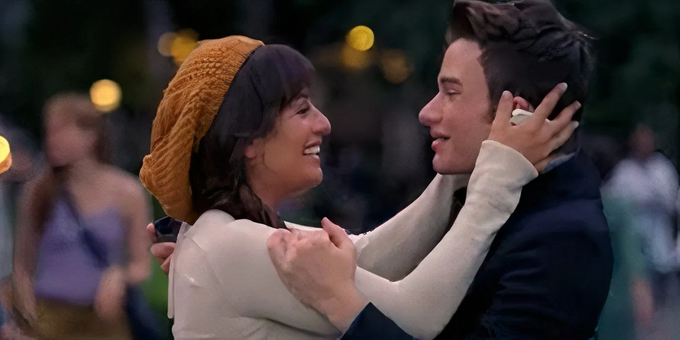 An emotional reunion between Rachel and Kurt in New York during Glee Season 4, Episode 1.