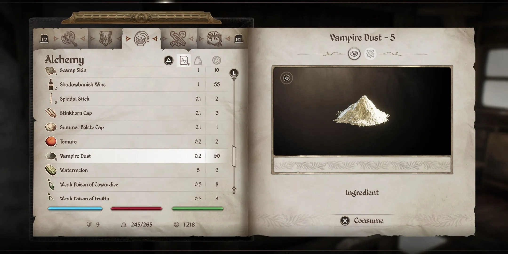 Vampire Dust in Oblivion Remastered