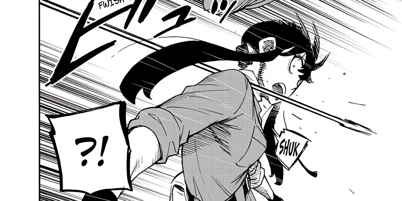 Yor dodging Hemlock's attack