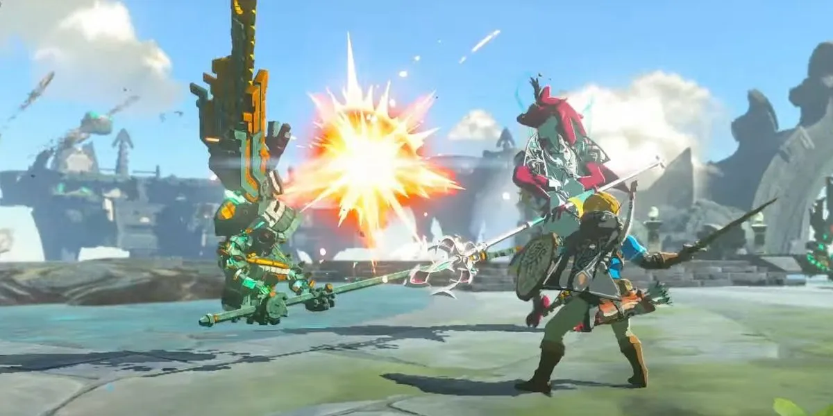 Link and Sidon fighting side by side. Link and Sidon fighting side by side.